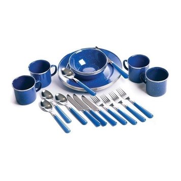 Stansport StansporStansport Deluxe 24 Piece Enamel Tableware Set Bluet