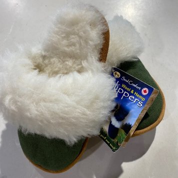 Soul Comfort Sheep's Wool Soul Comfort Wool & Hemp Slippers Green Ladies Size 5/6