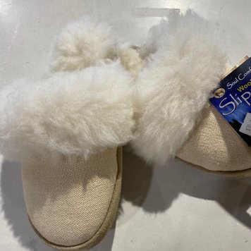 Soul Comfort Sheep's Wool Soul Comfort Wool & Hemp Slippers White Ladies Size 5/6