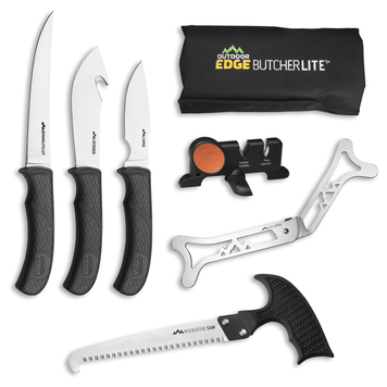 Outdoor Edge Outdoor Edge Butcher-Lite Lightweight 8-Piece Butcher Kit with Belt Scabbard