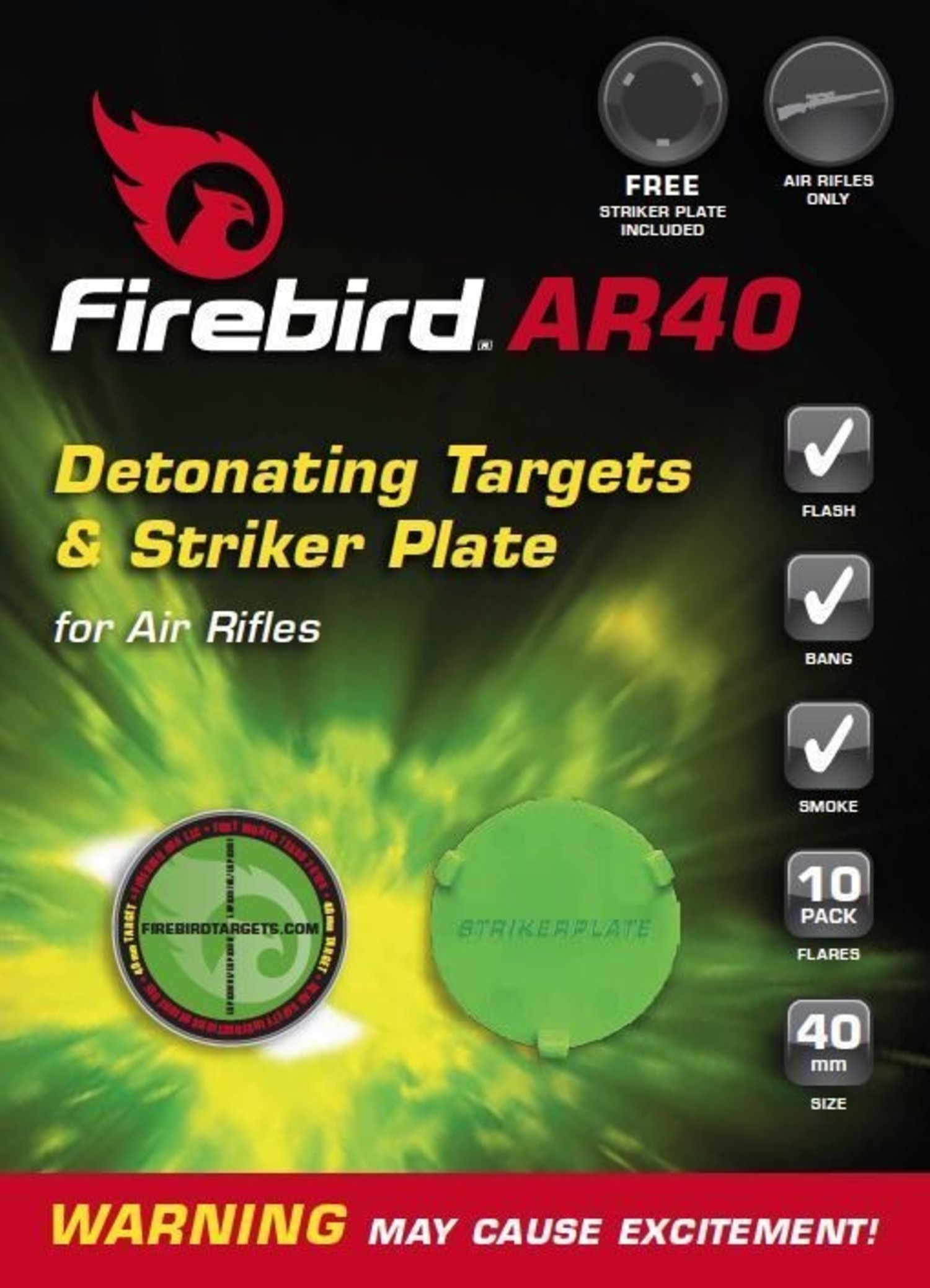 FireBird SniperFire 40mm Exploding Targets, 10/Pack Outdoor Essentials
