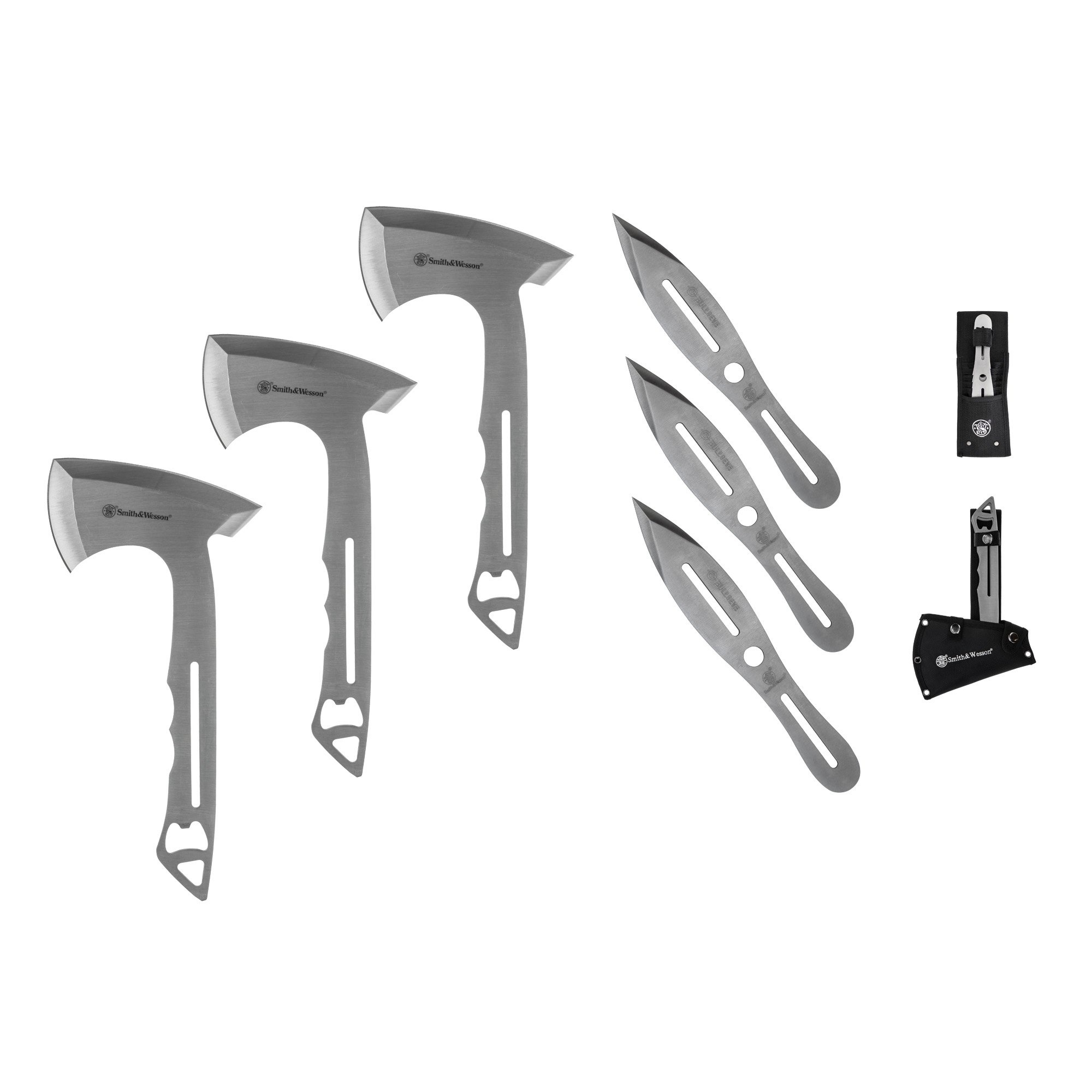 Smith & Wesson Throwing Axe & Knife Combo Set Outdoor Essentials