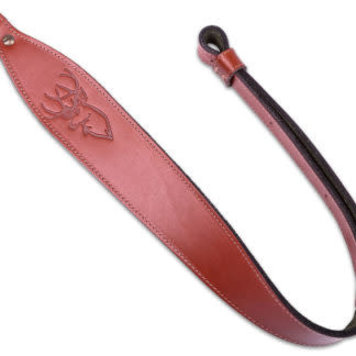 Levy's Levy's Leathers Stag Head Leather Cobra Rifle Sling, 28" - 36" Walnut