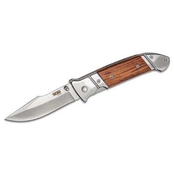 SOG Specialty Knives and Tools SOG Fielder Folding Knife 3.3" Blade, Wood Handle