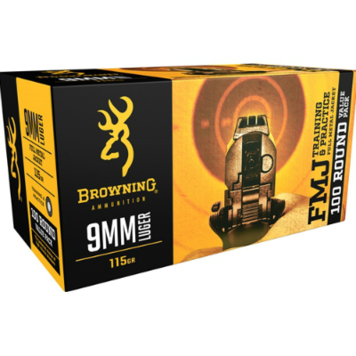 Browning Browning Ammunition 9mm Luger 115 Grain FMJ 100/Rounds