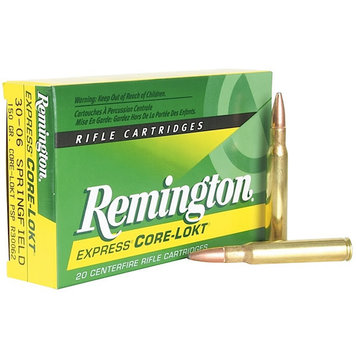 Remington Remington Rifle Ammunition 30-06 Springfield 220 Grain Core-Lokt Pointed Soft Point 2410 Fps