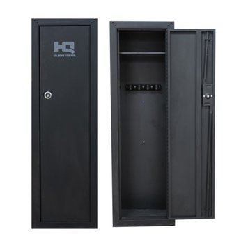 HQ Outfitters HQ Outfitters Ready To Assemble 8 Gun Cabinet, 55″X17″X12″ Key Lock Black