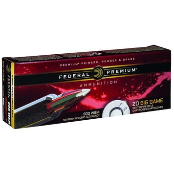 Federal Ammunition Federal Premium 300 WSM 180 Grain Nosler AccuBond