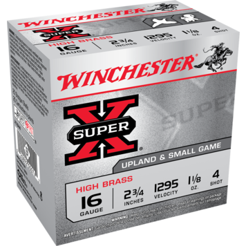 Winchester Winchester Super X High Brass Game Load 16 Gauge 2-3/4" 1-1/8 oz #4 Lead Shot