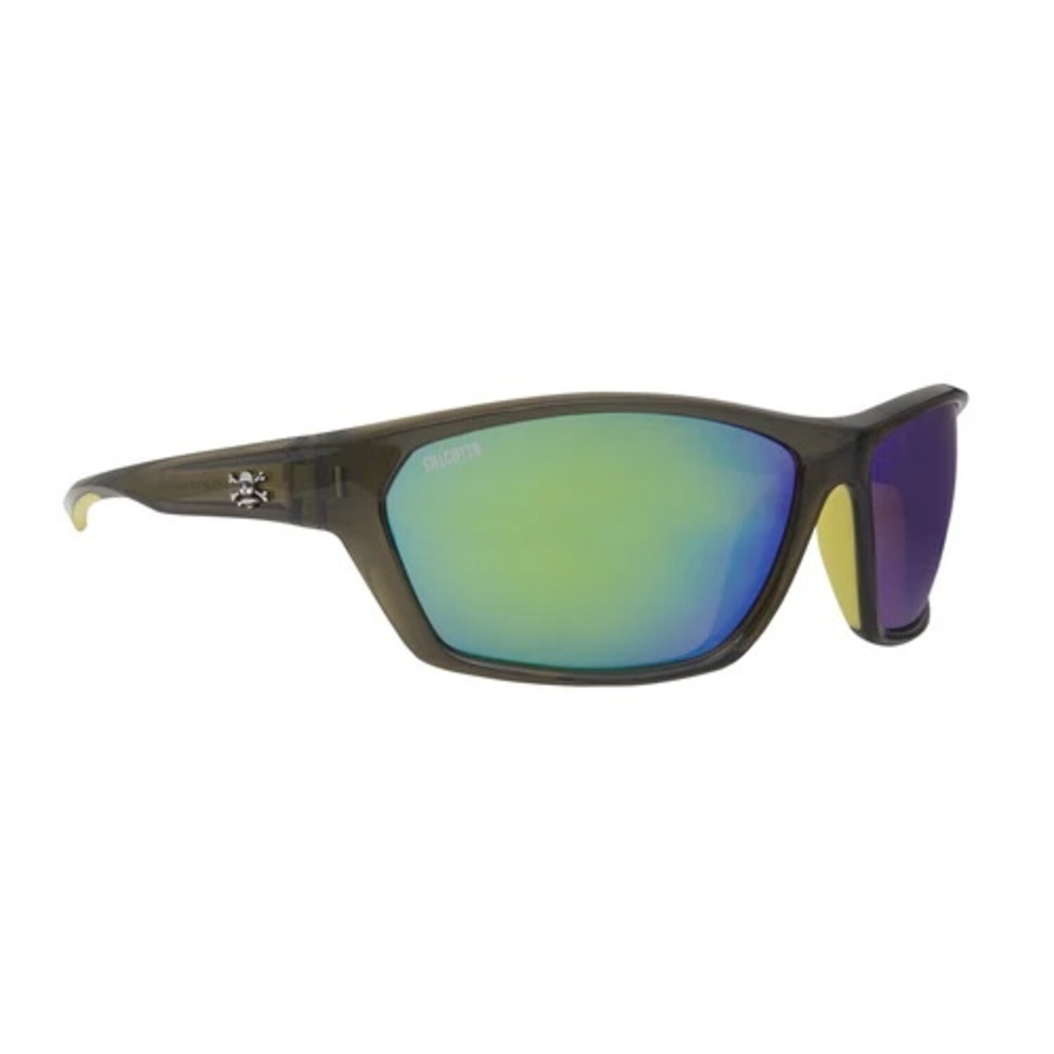 Calcutta Steelhead Polarized Fishing Sunglasses, Black Frame/Blue