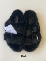 Mink Double Strap Fur Slide