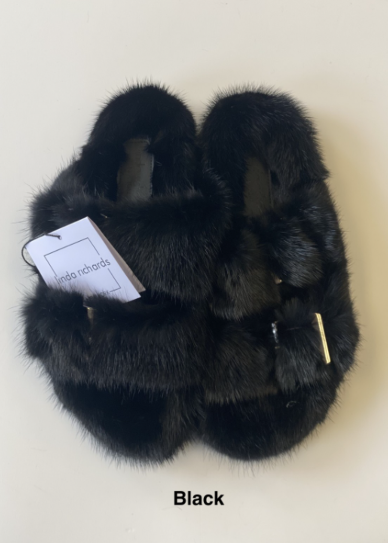 Mink Double Strap Fur Slide