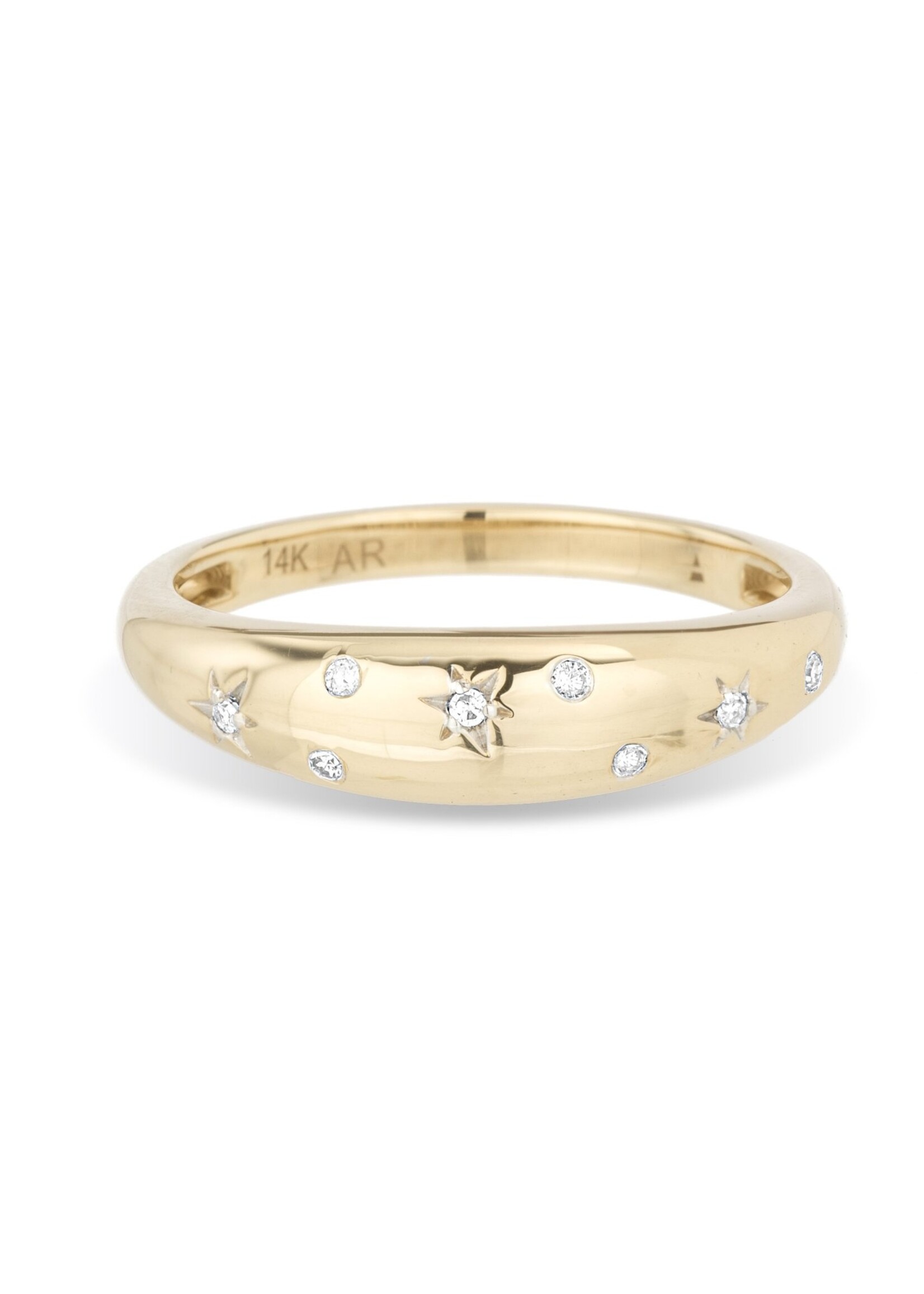 Celestial Diamonds Small Half Dome Ring Y14 - Size 6 or 7