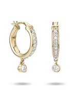 Pave Diamond Drop Huggie Hoop Y14