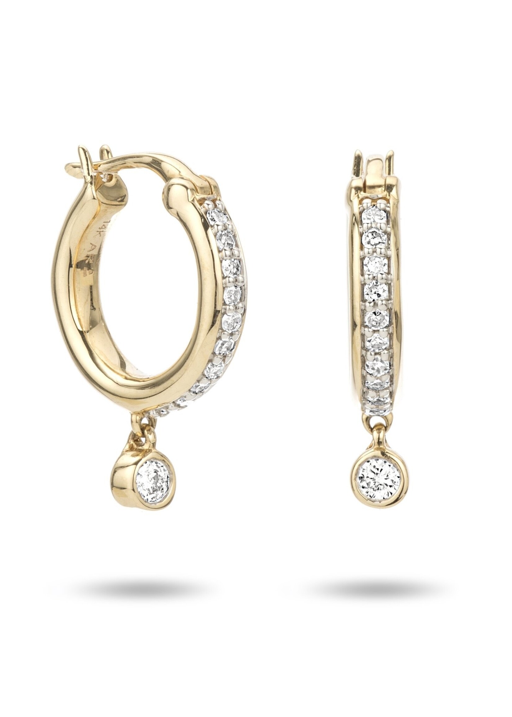 Pave Diamond Drop Huggie Hoop Y14