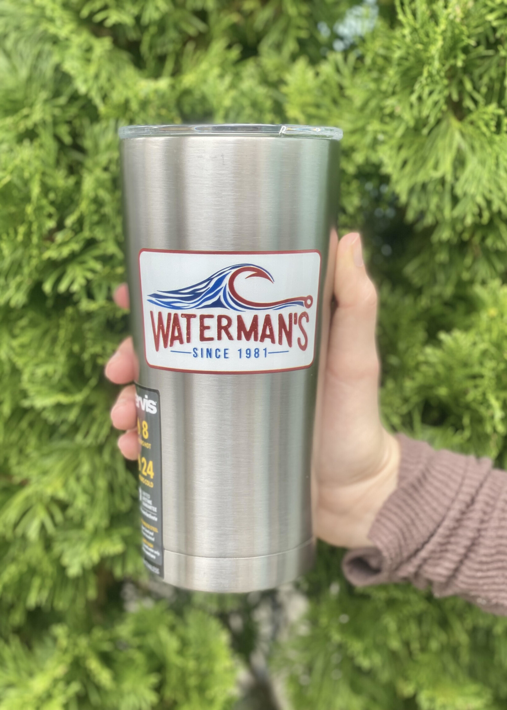 Waterman's Silver Fish Hook Wave Tervis Tumbler