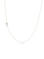 Solid Pave Diamond Cross necklace- 14K yellow gold