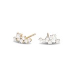 Scattered Diamond Post Earring - Y14 & .25 ct