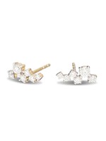 Scattered Diamond Post Earring - Y14 & .25 ct
