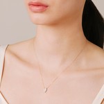 Solid Pave Teardrop Diamond Necklace MXD - .13 ct