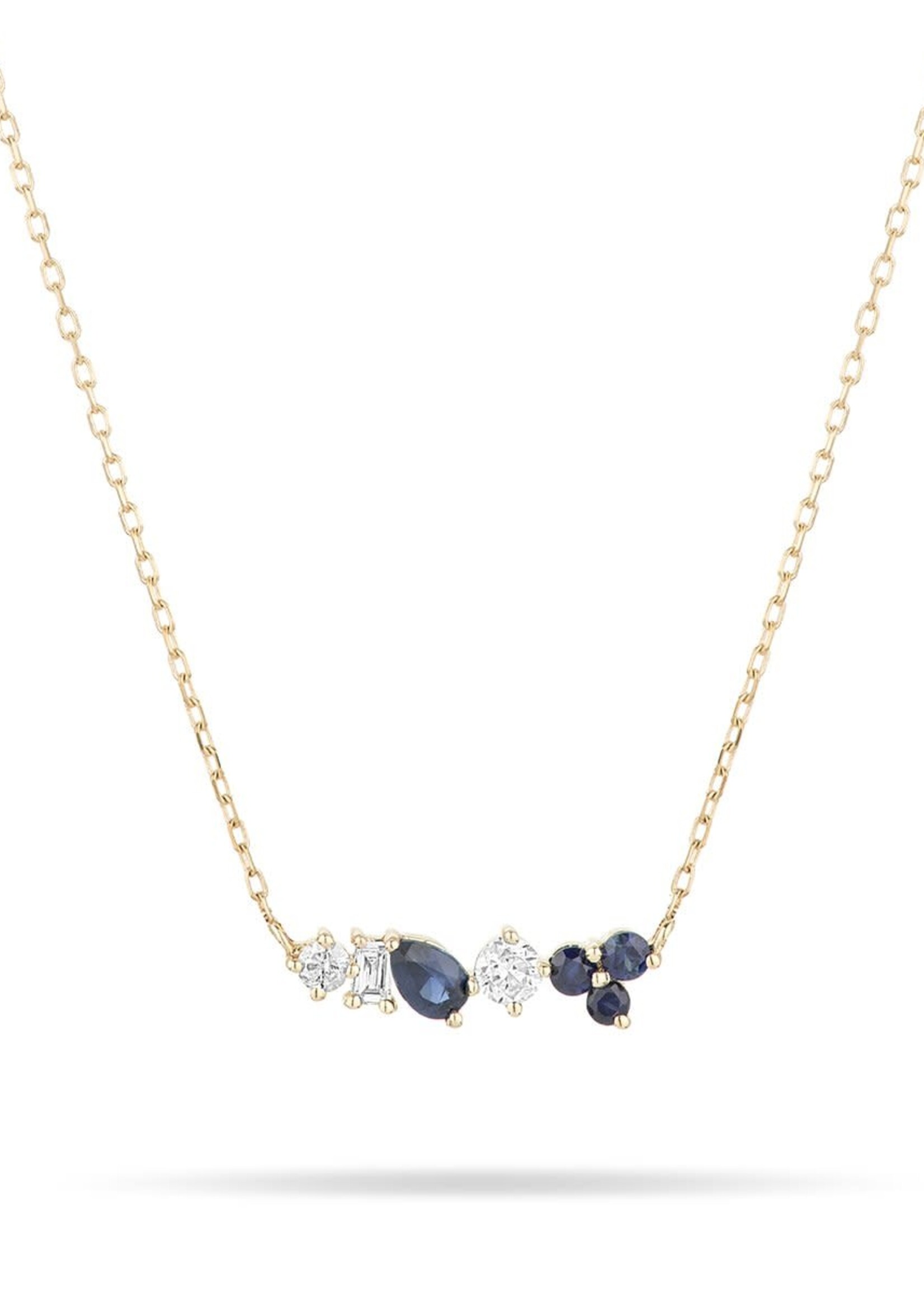 Diana Sapphire + Diamond Scattered Necklace Y14