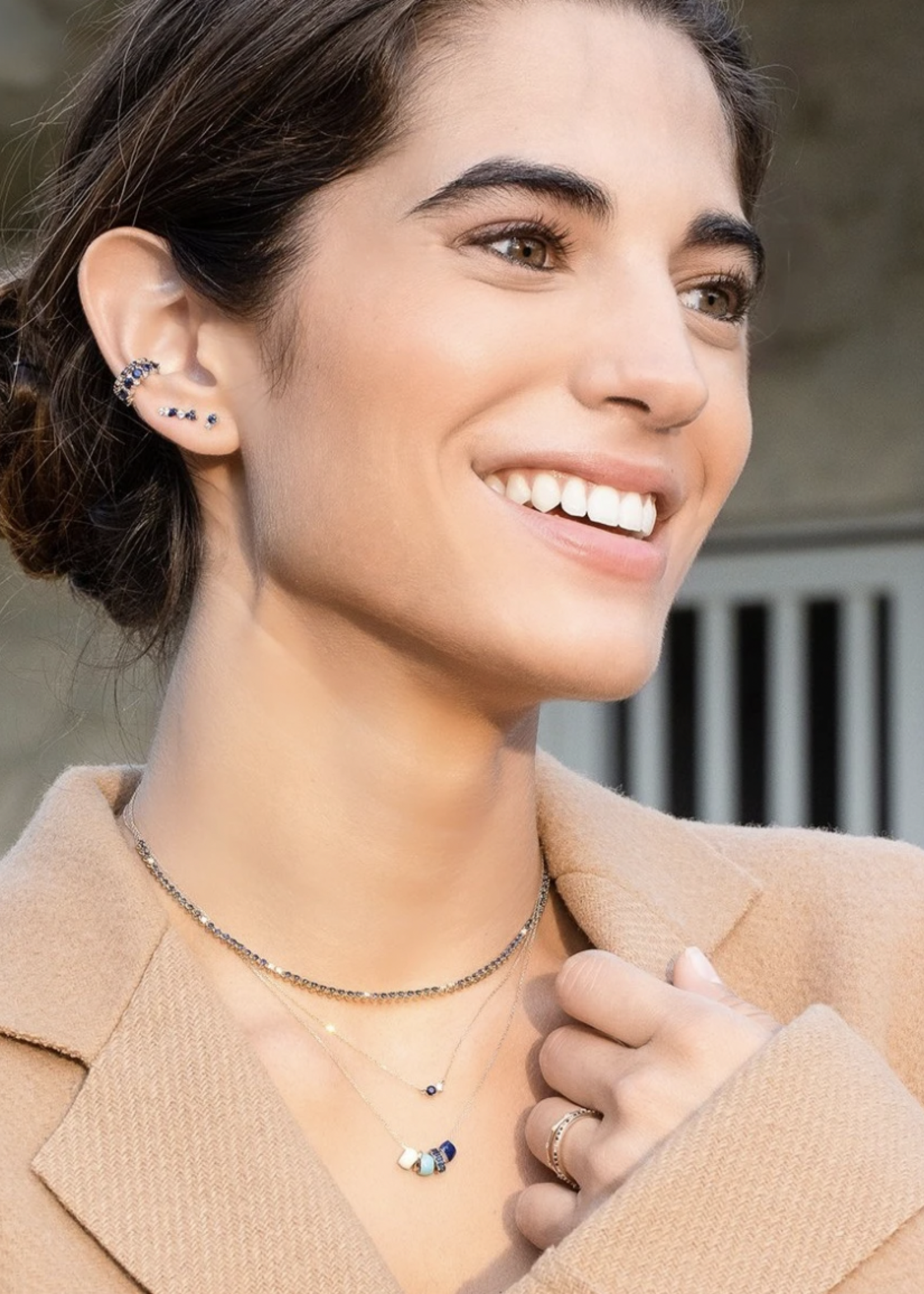 Diana Sapphire + Diamond 2 Amigos Post Earrings Y14