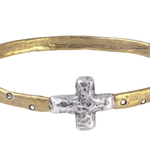 Faith Cuff Large- Brass, SS, Swarovski