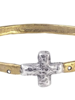 Faith Cuff Large- Brass, SS, Swarovski