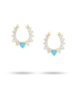 Turquoise and Diamond Horseshoe Posts- Y14