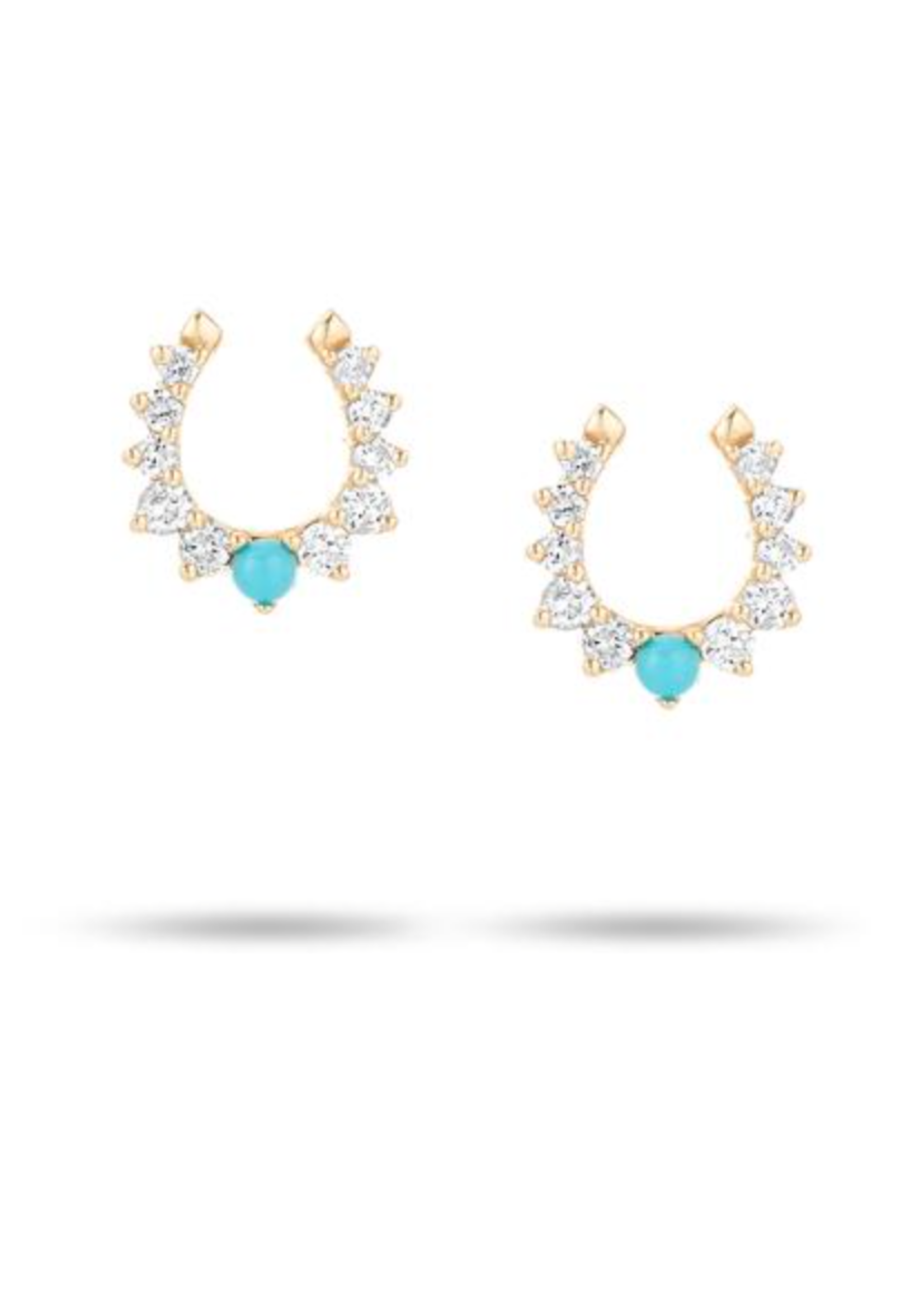 Turquoise and Diamond Horseshoe Posts- Y14