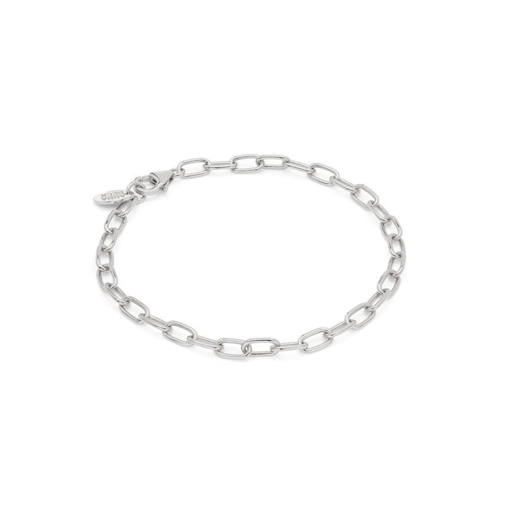 Elongated Oval Chain Bracelet - 7.5in - sterling silver or 18k gold plate