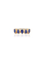 Lapis Multi Drop Ring - 18k Gold over Sterling - Size 6, 7 & 8