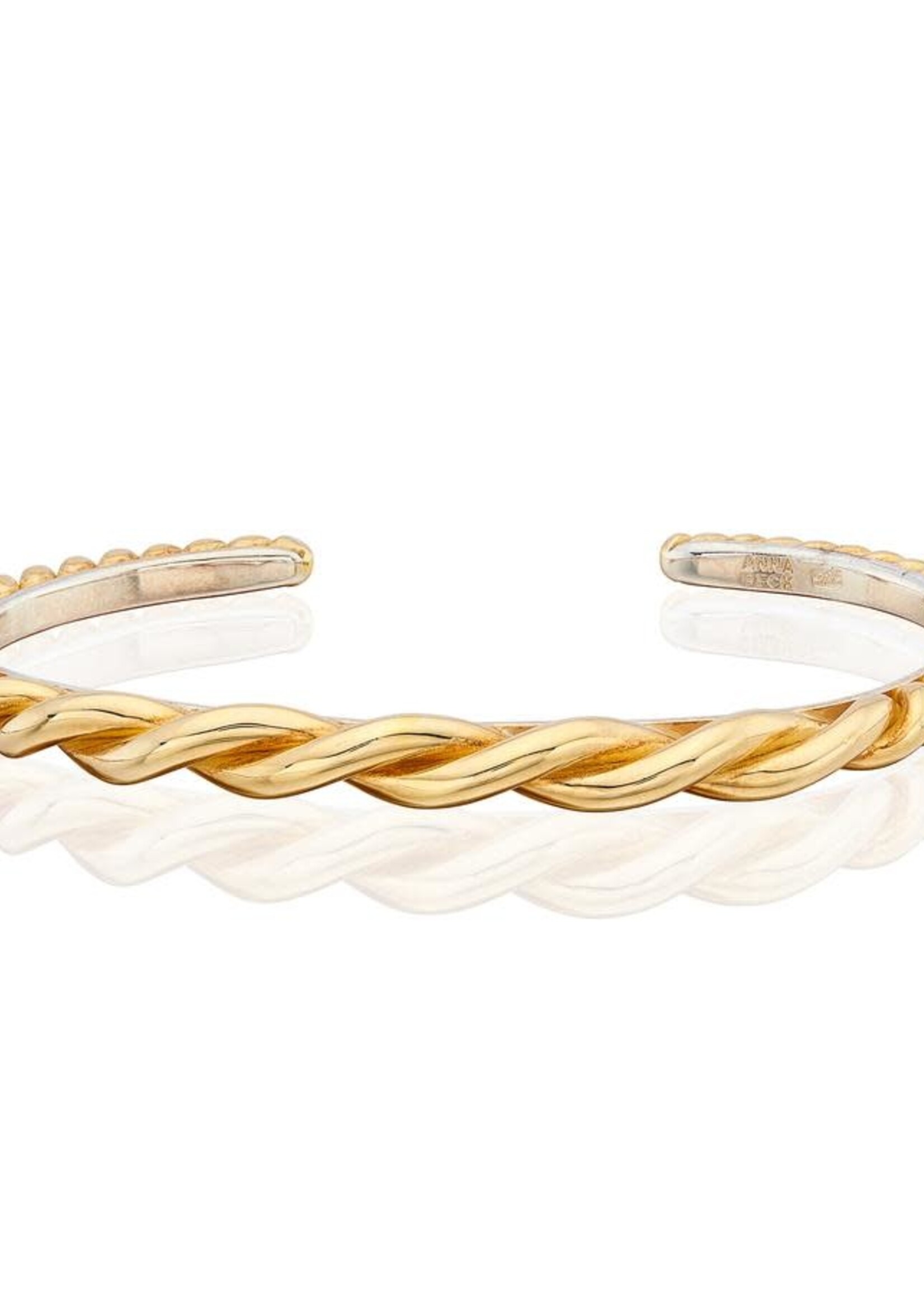 Tapered Twisted Cuff - 18K GP over sterling