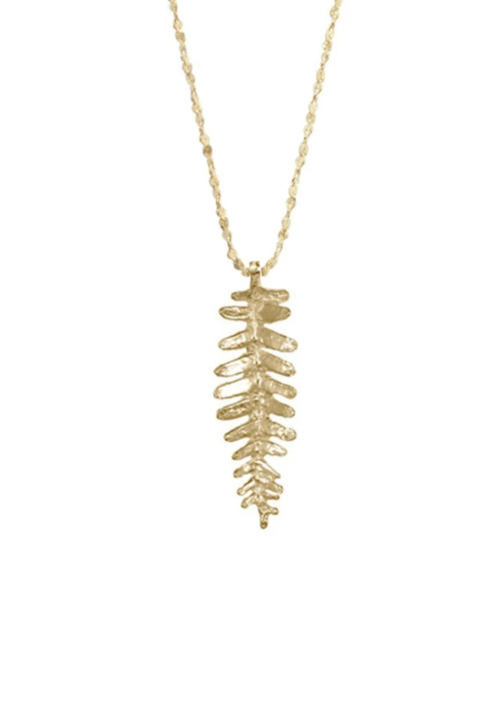 Kaimana Leaf Necklace on 16’ Chain, 18k Gold Vermeil