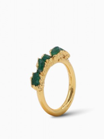Raw Emerald Band Ring - 24K Gold Over Brass