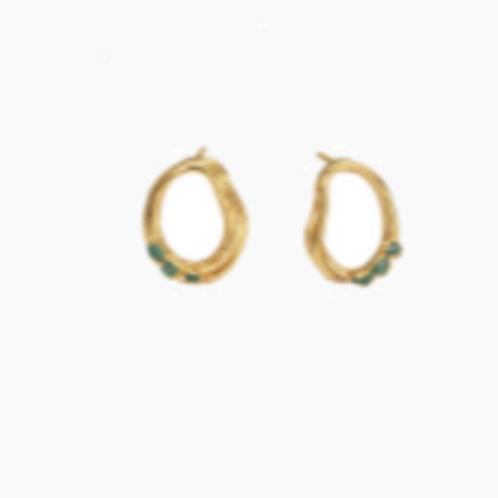 Providencia Mini Open Wire Electro Raw Emerald Earrings