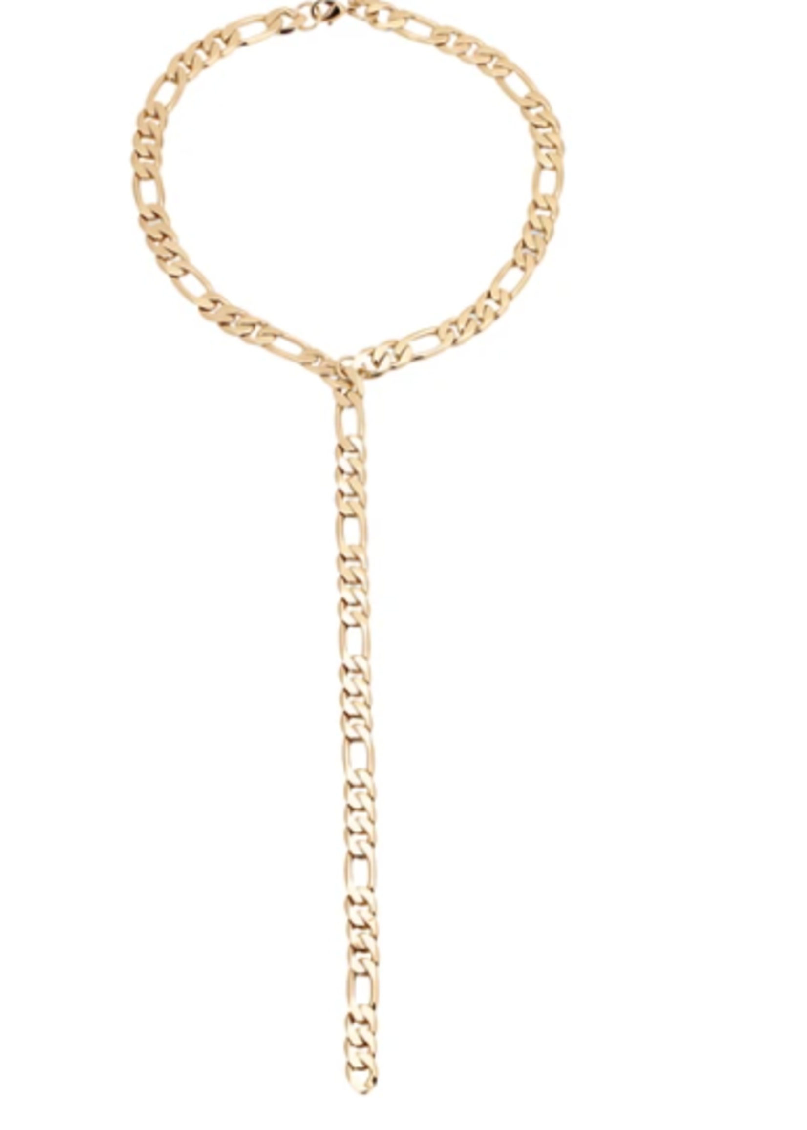 Axel Chain Lariat Necklace 10k Gold Vermeil
