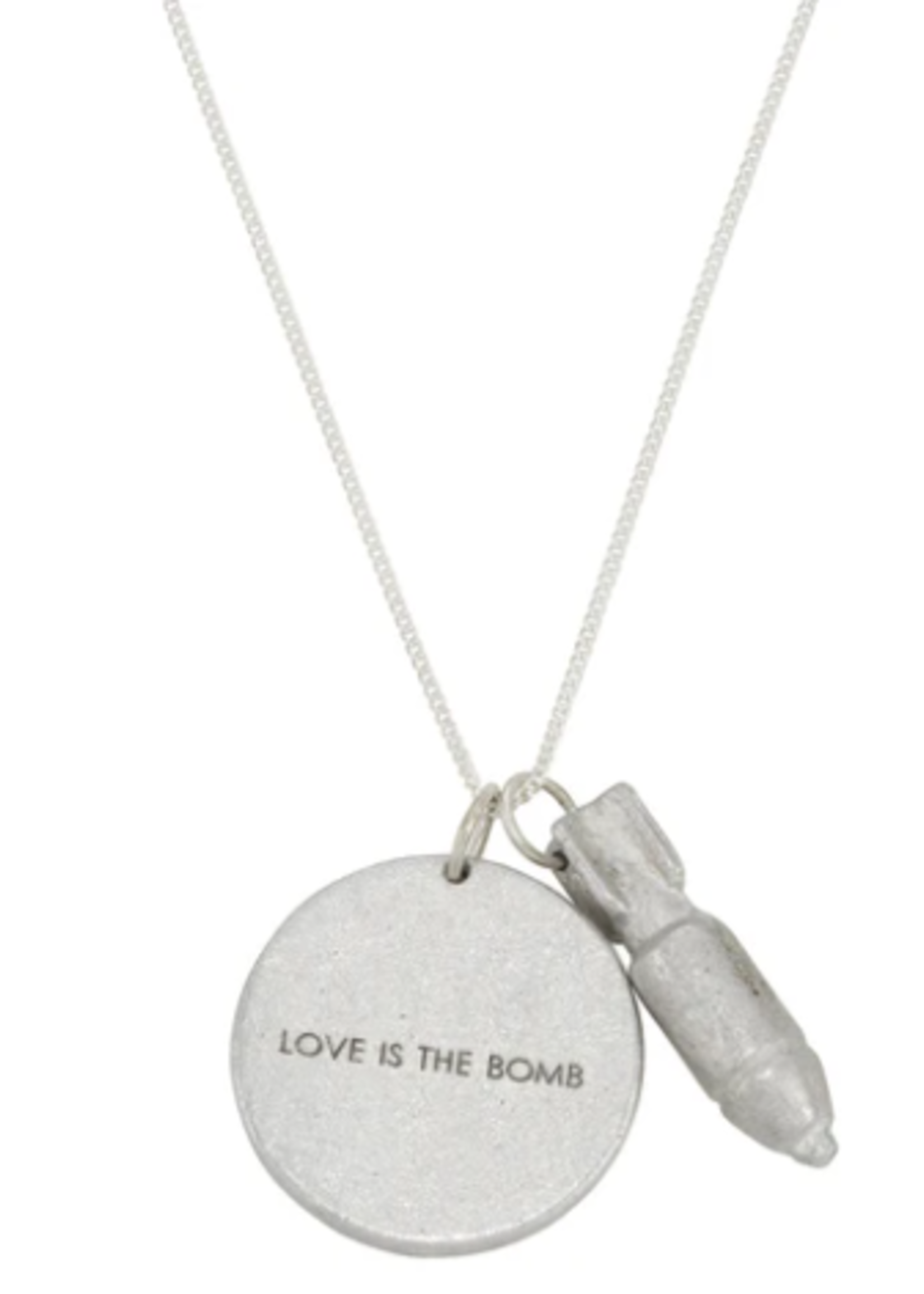 Love is the Bomb or Love or Perish Jewelgram Medallion Necklace