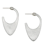 Laos Tribal Dome Earring - stone polished sterling silver w/ beaded accent around the bottom
