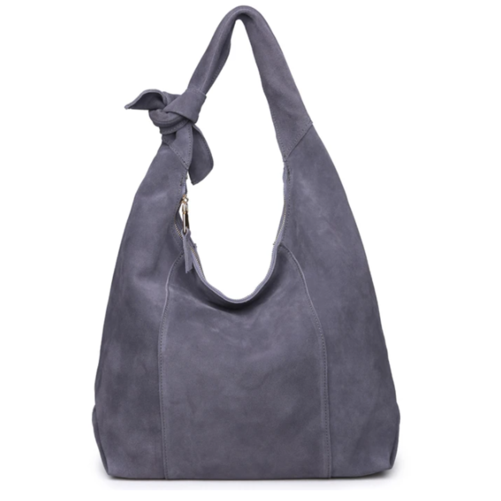 Emma Suede Shoulder Bag W/ Knot Detail