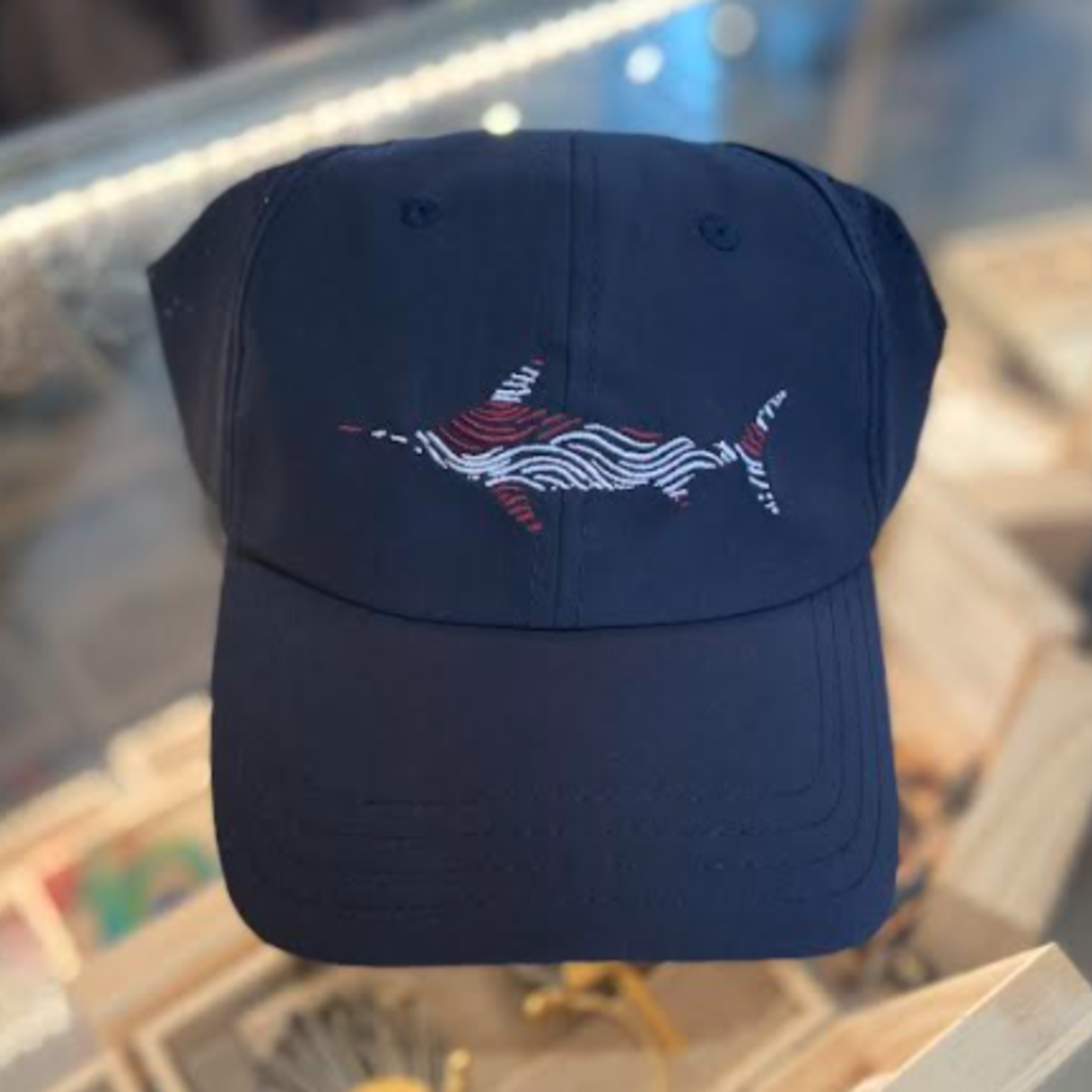 Waterman's Solid American Flag Marlin Navy Hat W/ Mesh Back