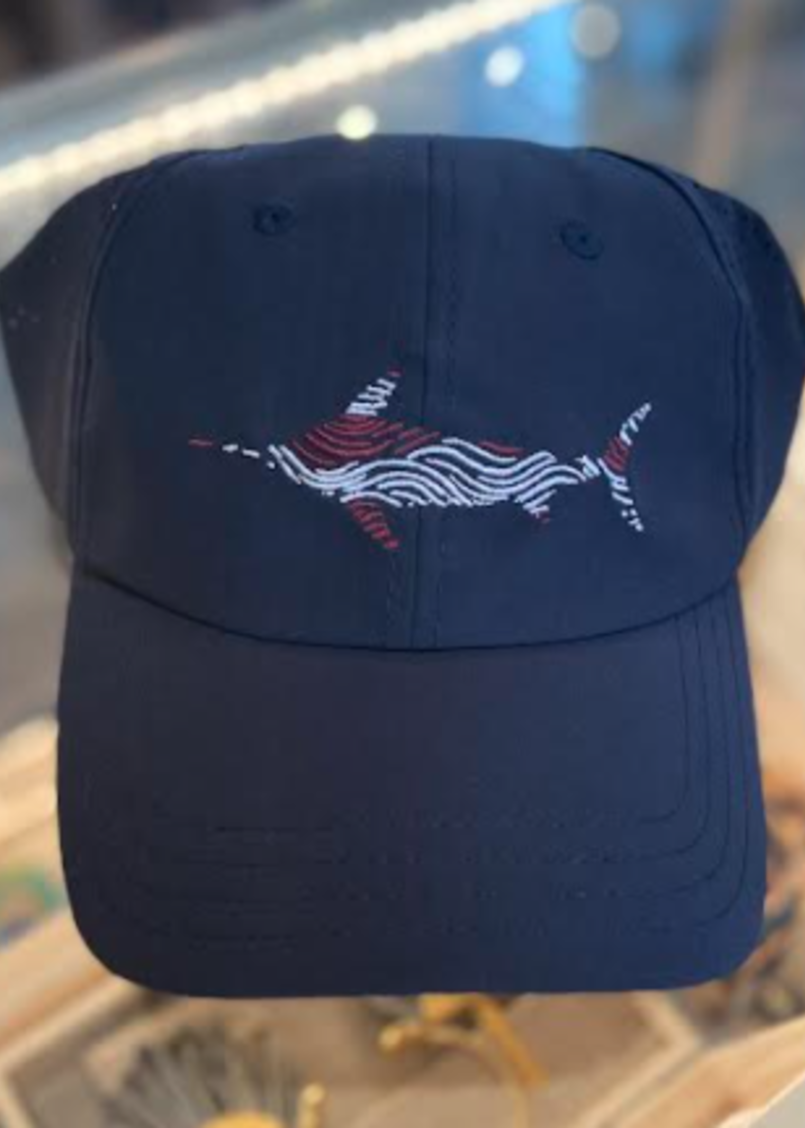 Waterman's Solid American Flag Marlin Navy Hat W/ Mesh Back