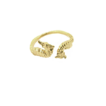 Open Double Seahorse Ring, 18k Gold Vermeil