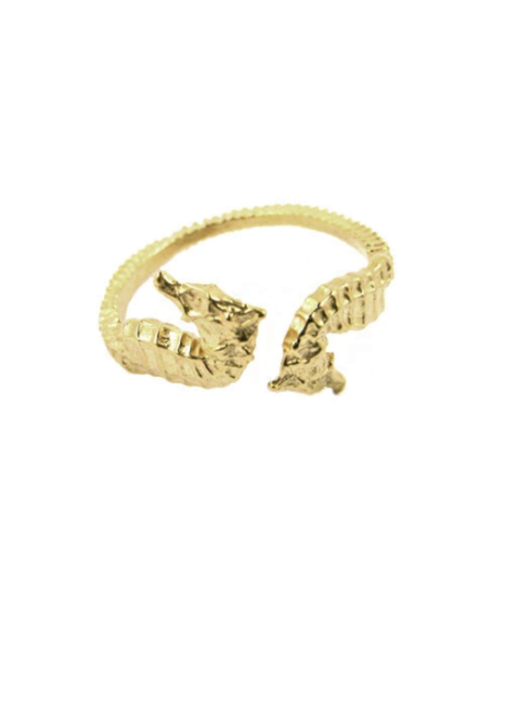 Open Double Seahorse Ring, 18k Gold Vermeil