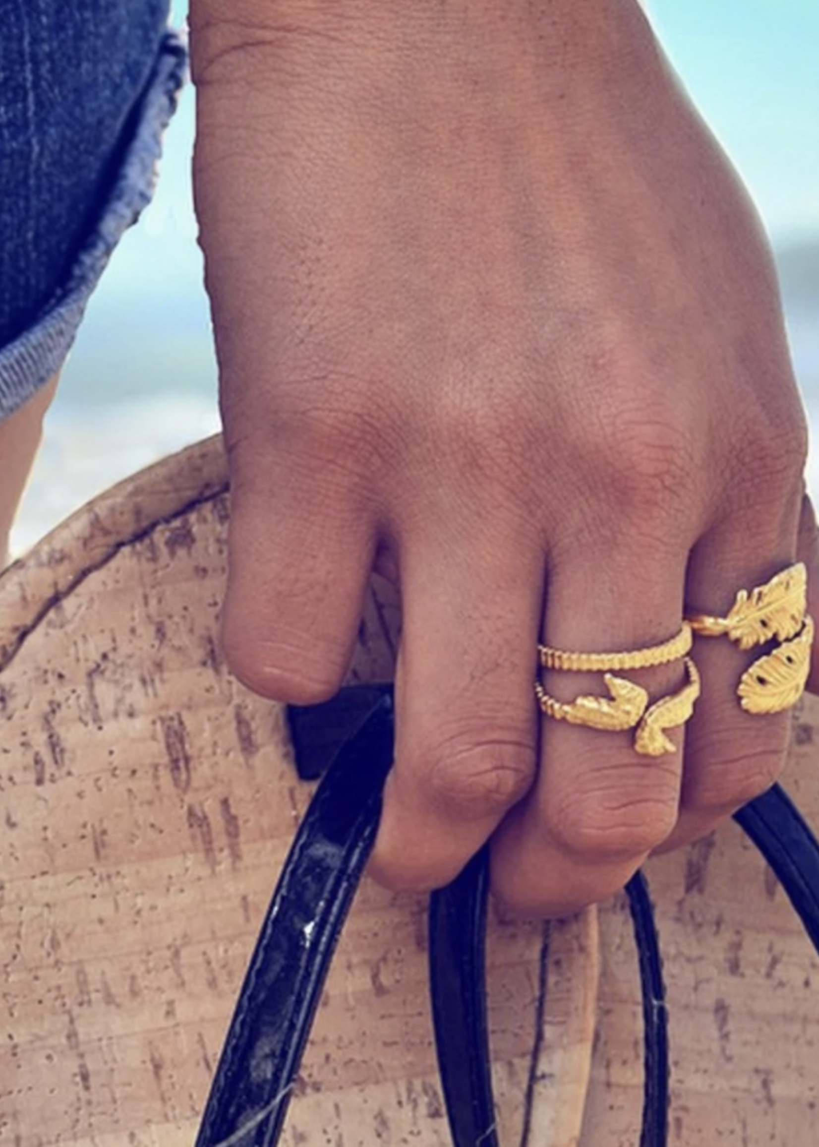 Open Double Seahorse Ring, 18k Gold Vermeil