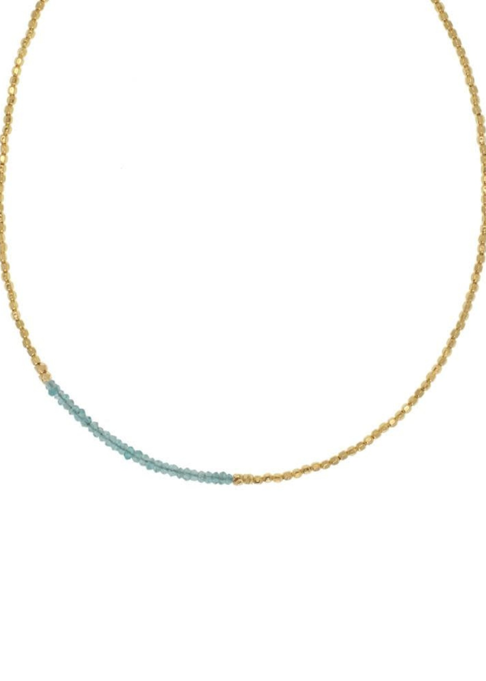 Beaded Fade Necklace on 16" Chain - Gold Vermeil