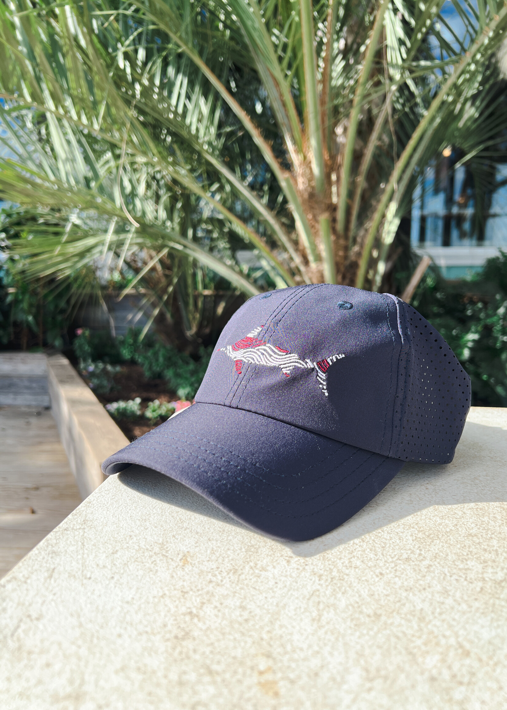 Waterman's Solid American Flag Marlin Navy Hat W/ Mesh Back