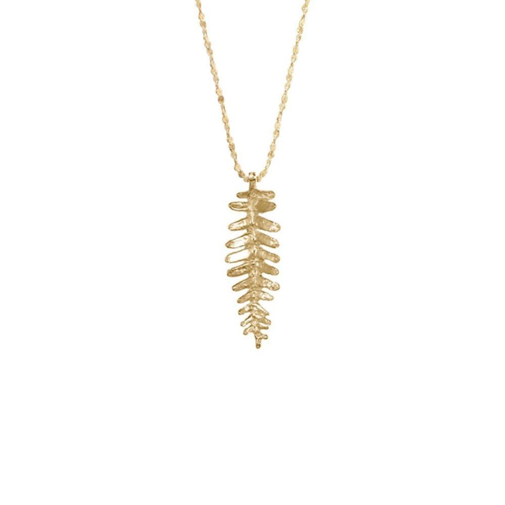 Kaimana Leaf Necklace on 16’ Chain, 18k Gold Vermeil