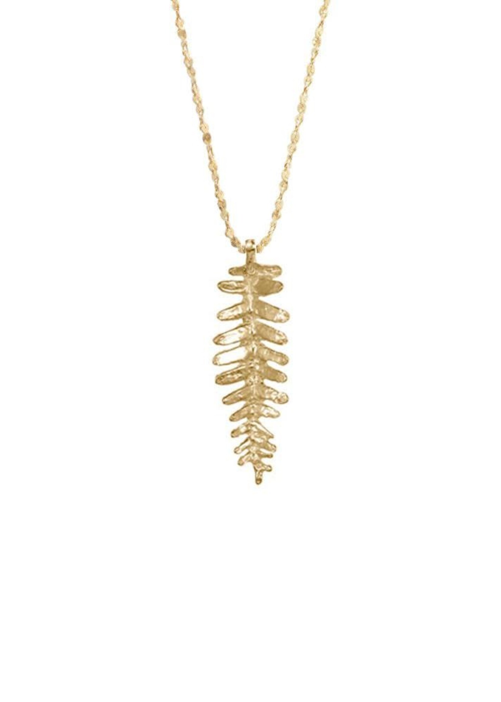 Kaimana Leaf Necklace on 16’ Chain, 18k Gold Vermeil