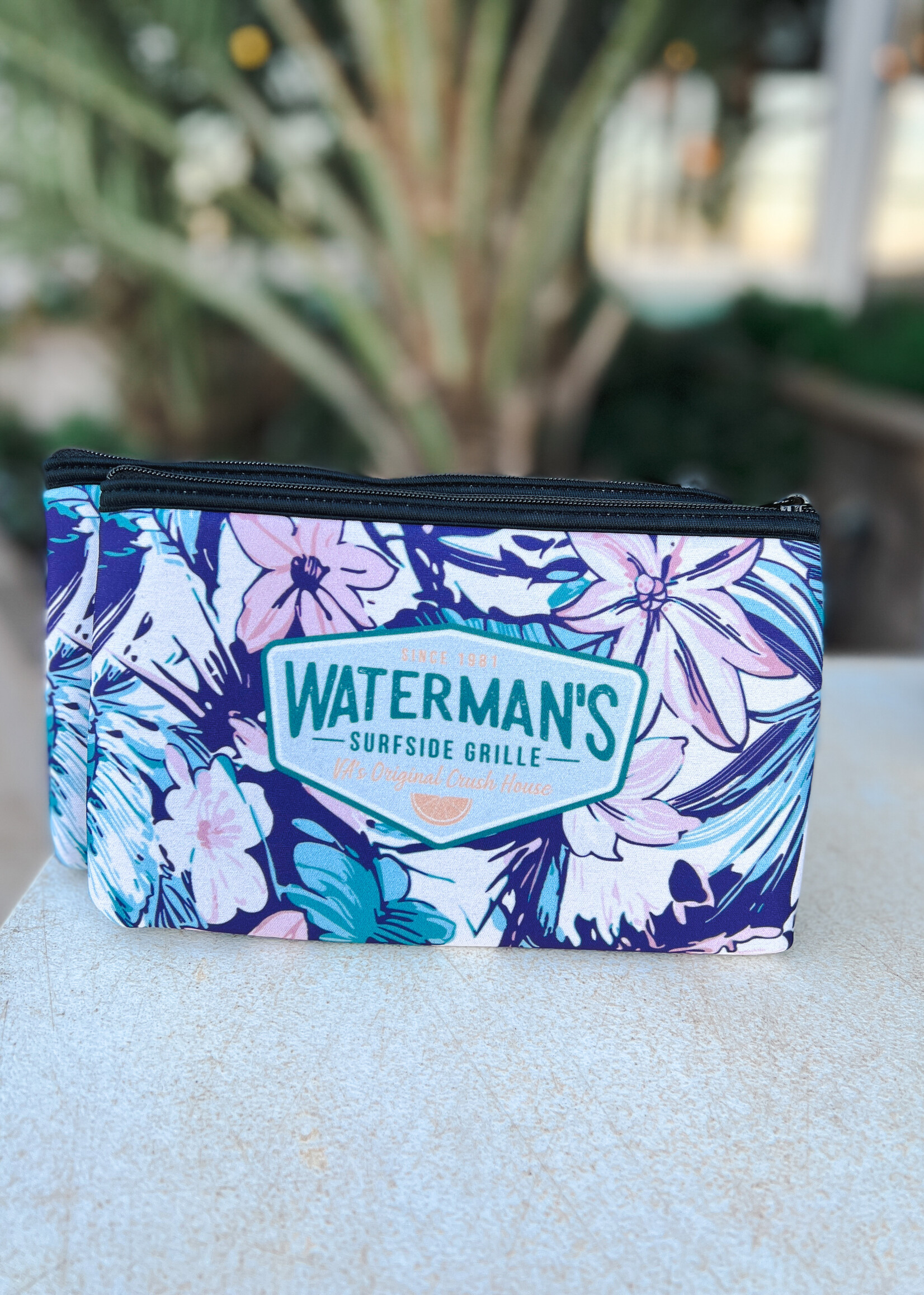 Trifecta Gift Item Waterman's Logo 10 x 5 Floral Scuba Pouch